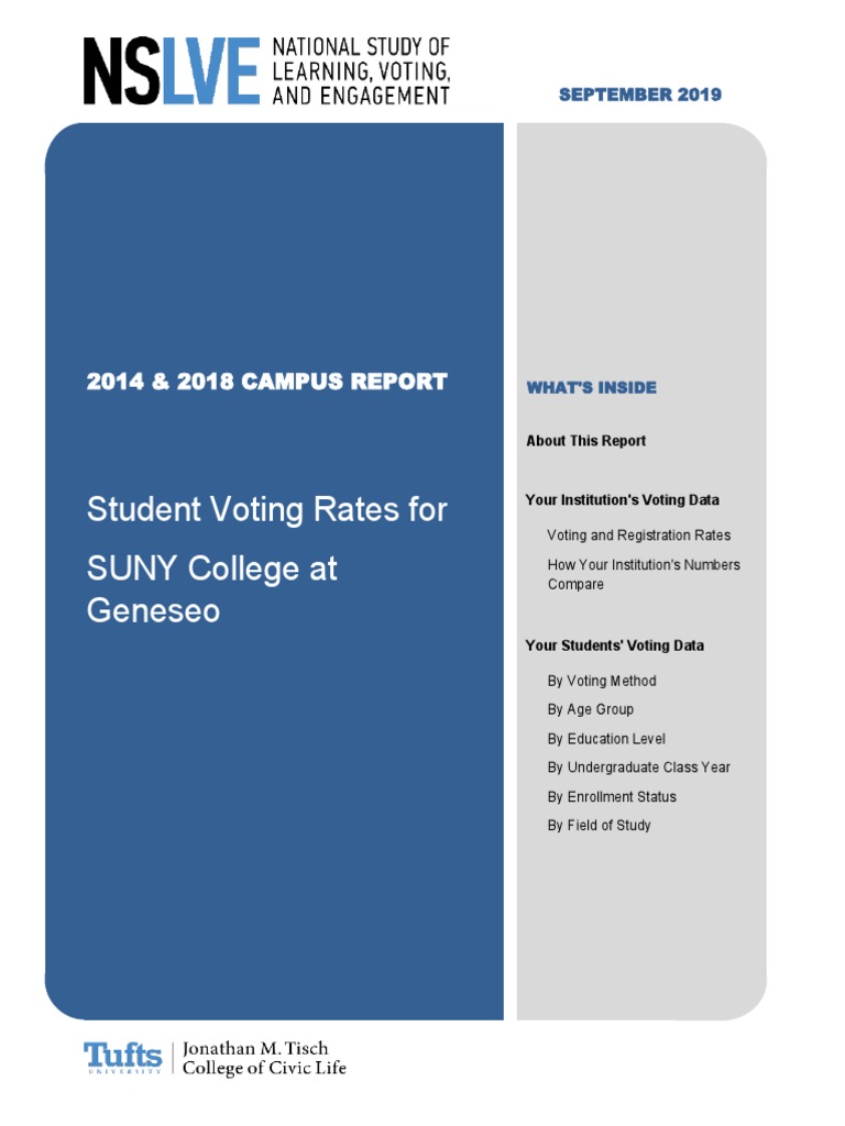 Student Voting Report For SUNY College at Geneseo | PDF | College ...