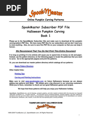 Spook Master Pumpkin Carving Templates: Book 1
