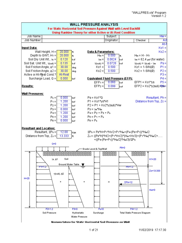 Proyecto Muros Hoja de Calculo | PDF | Fluid Mechanics | Geotechnical ...