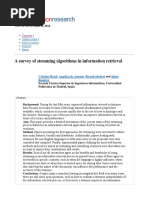 A Survey of Stemming Algorithms in Information Retrieval: Author Index Subject Index Search Home