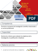 6ta Sesión El Objetivo e Hipótesis de La Investigación