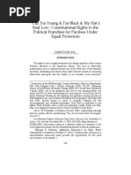 Cuz I'm Young & I'm Black & My Hat's Real Low: Constitutional Rights To The Political Franchise For Parolees Under Equal Protection by Shaylen Roberts, Esq.