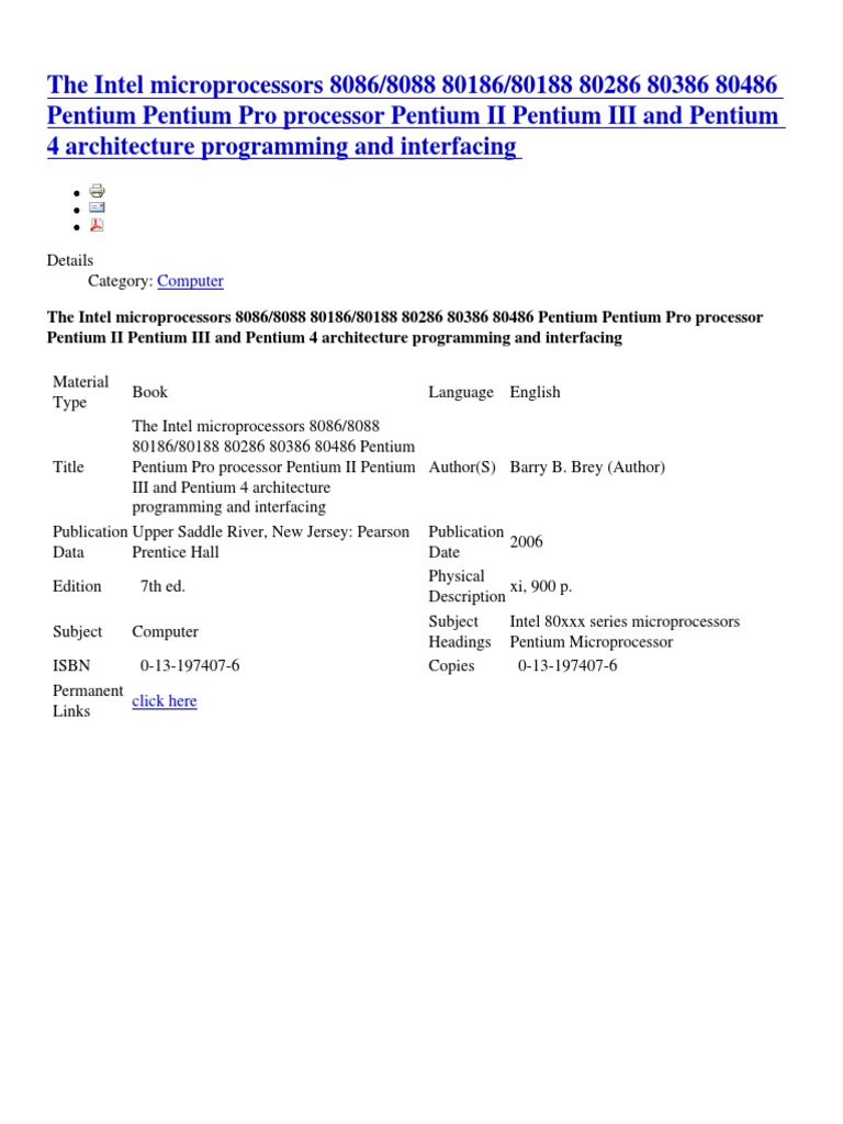 Intel Microprocessors Guide | PDF