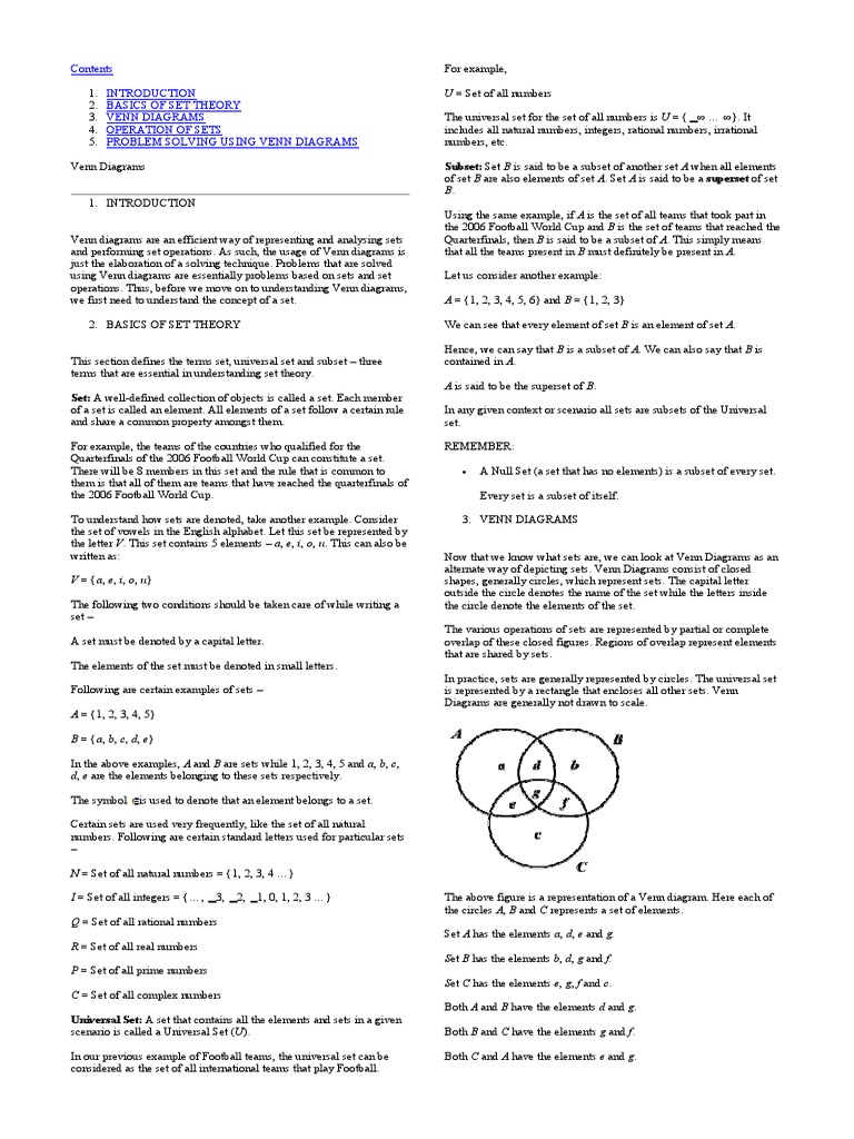 Understanding Sets And Venn Diagrams A Guide To Representing And