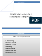 Data Structure Lecture No 4 Searching and Sorting in Array