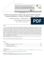 Structure and Properties of Mortar and Concrete With Rice Husk Ash As Partial Replacement of Ordinary Portland Cement - A Review