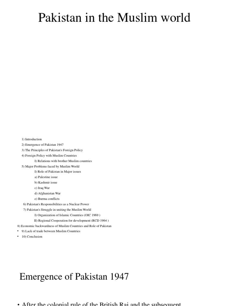 Pakistan Studies Slides | PDF | Organisation Of Islamic Cooperation ...