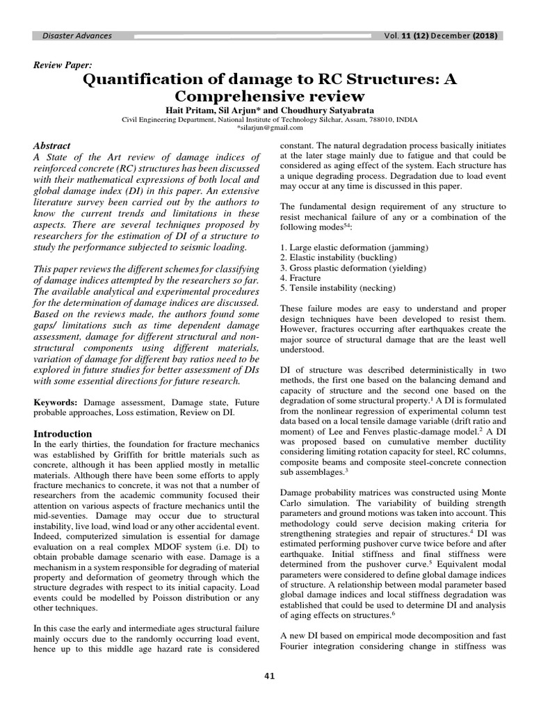 Quantification of Damage To RC Structure PDF | PDF | Fracture Mechanics ...