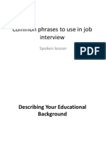 Common Phrases To Use in Job Interview