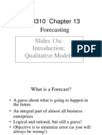 MGS 3310 Chapter 13 Forecasting: Slides 13a: Introduction Qualitative Models
