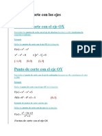 Puntos de Corte Con Los Ejes