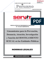 Lineamientos para La Prevención, Denuncia, Atención, Investigación y Sanción Del HOSTIGAMIENTO SEXUAL en Las Entidades Públicas