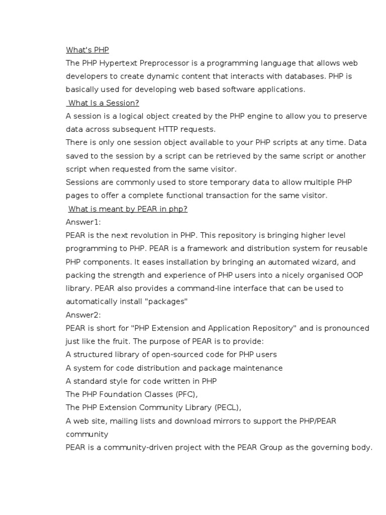 PHP Interview Questions | PDF | Teaching Methods & Materials