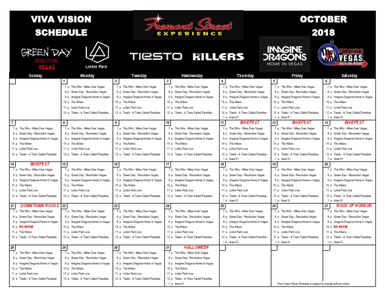 Viva Vision Schedule October 2018 | PDF | Sports | Leisure