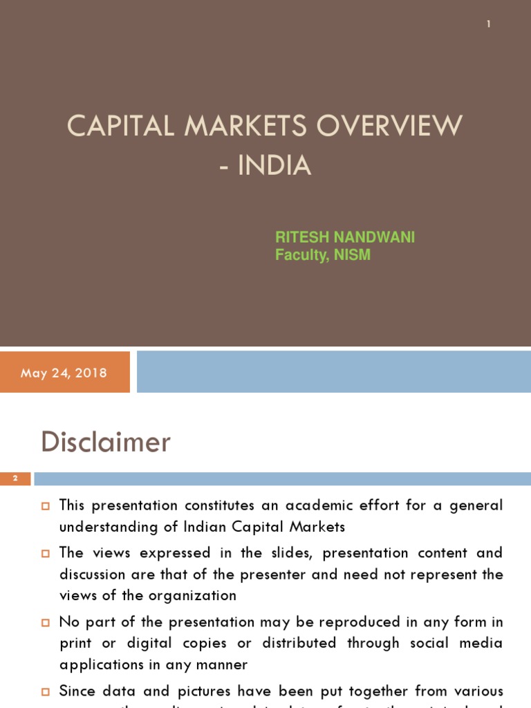 Overview of Indian Capital Markets | PDF | Financial Markets | American ...