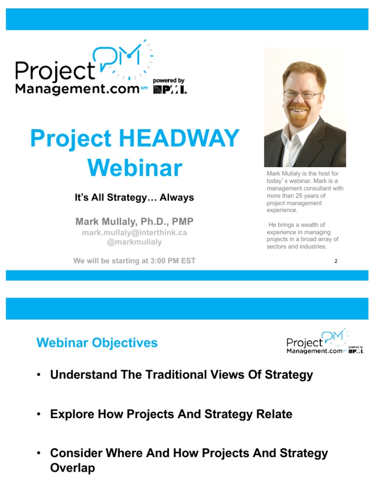 Strategy and Projects Webinar Overview | PDF | Goal | Web Conferencing