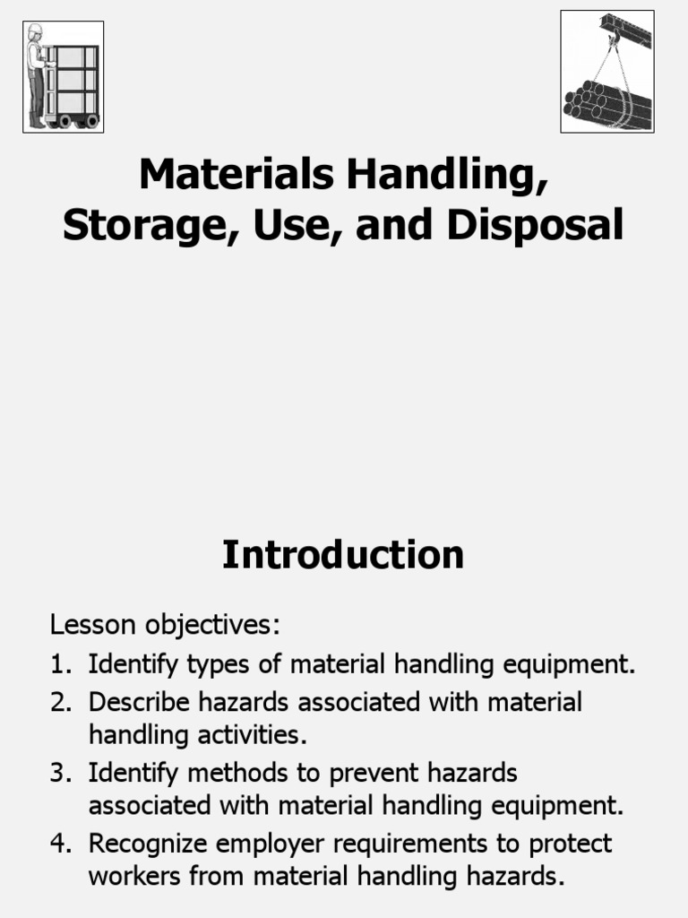 Materials Handling, Storage, Use, and Disposal PDF Forklift