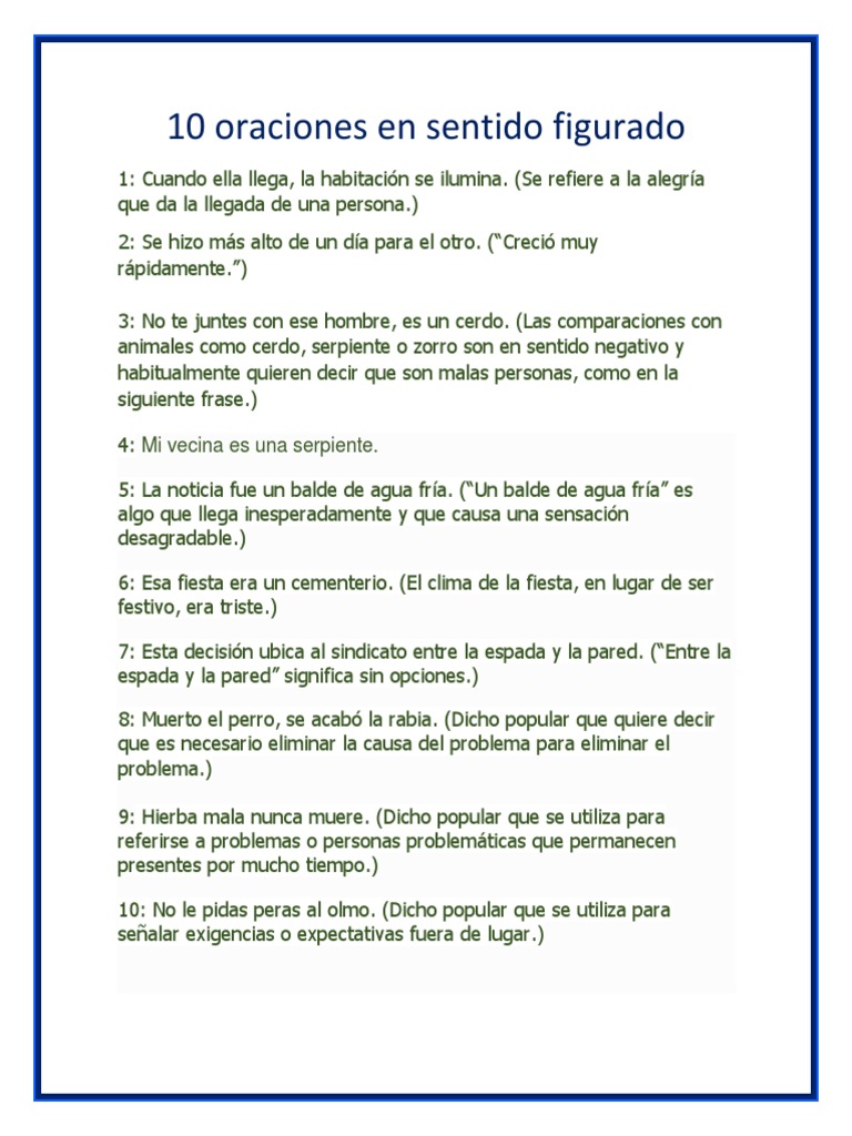 10 Oraciones en Sentido Figurado | PDF | Filosofía | Religión y ...