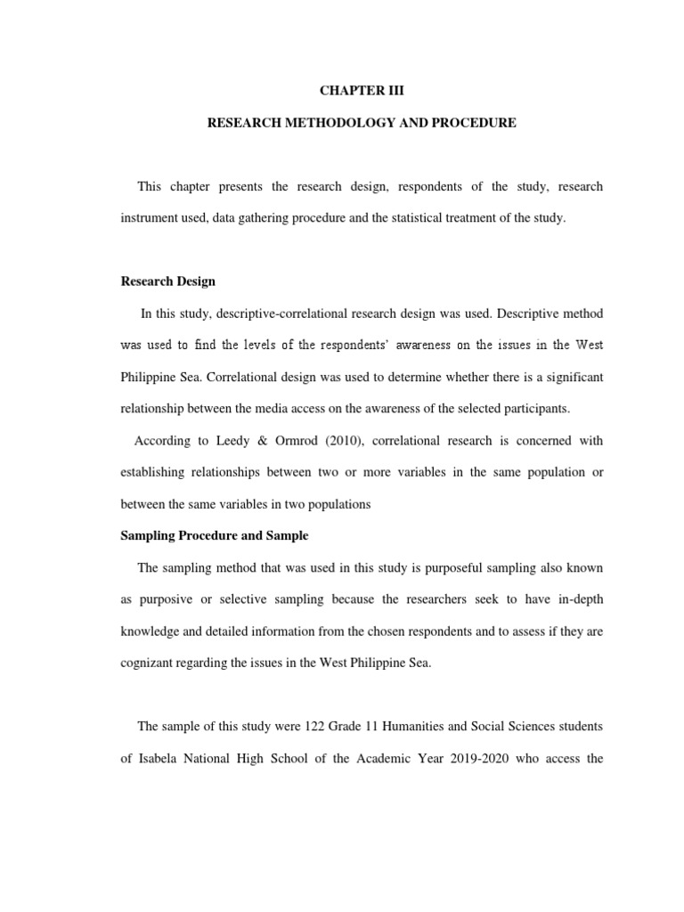 Chapter Iii Pdf Survey Methodology Sampling Statistics
