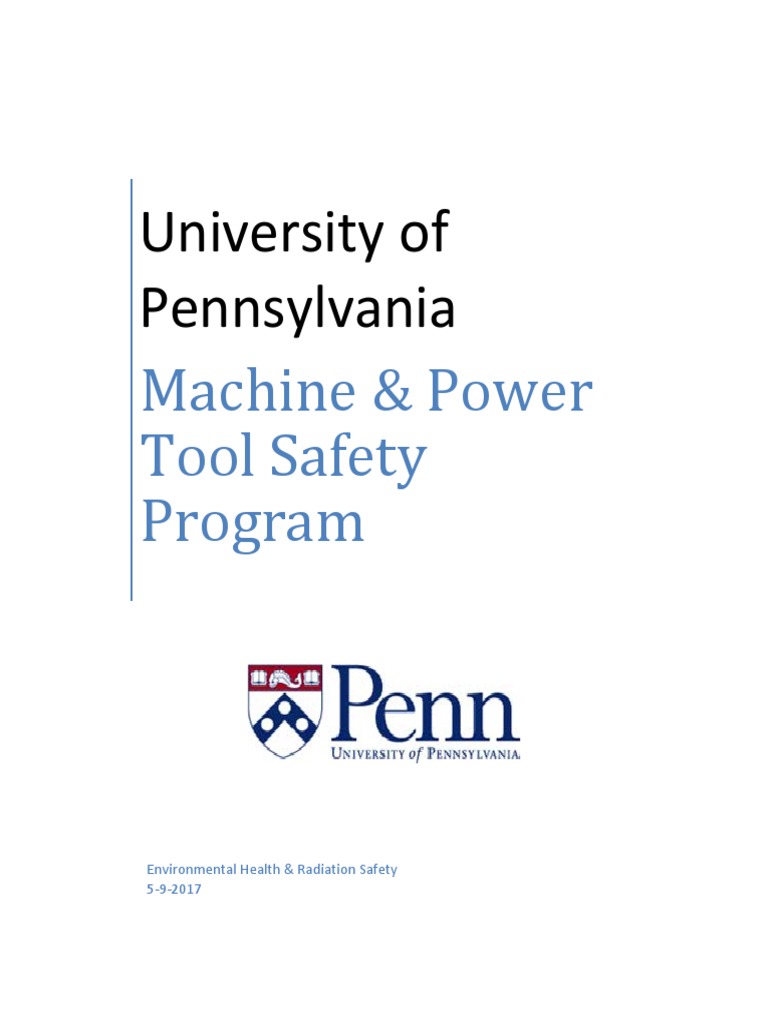 Machine Power Tool Program 2017 PDF Personal Protective Equipment
