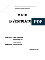 Math Investigatory: Datu Mamintal Adiong Sr. Memorial National High School MADANDING, Bubong Lanao Del Sur
