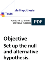 Objective Set Up The Null and Alternative Hypothesis