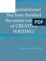 Congratulations! You Have Finished The Entire Coverage of Creative Writing!