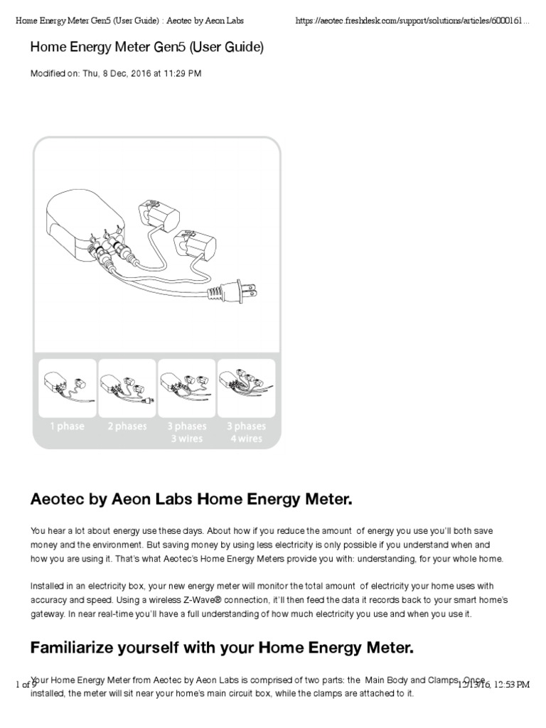 Home Energy Meter Gen5 (User Guide) | PDF | Electrical Wiring