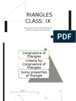 Triangles Class: Ix: Mr. Mahesh T. Sahane (PGT Mathematics) Eklavya Residential School Maveshi