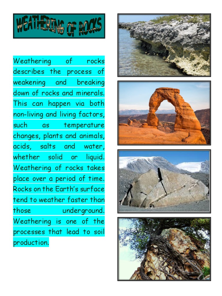 Weathering of Rocks Describes The Process of Weakening and Breaking