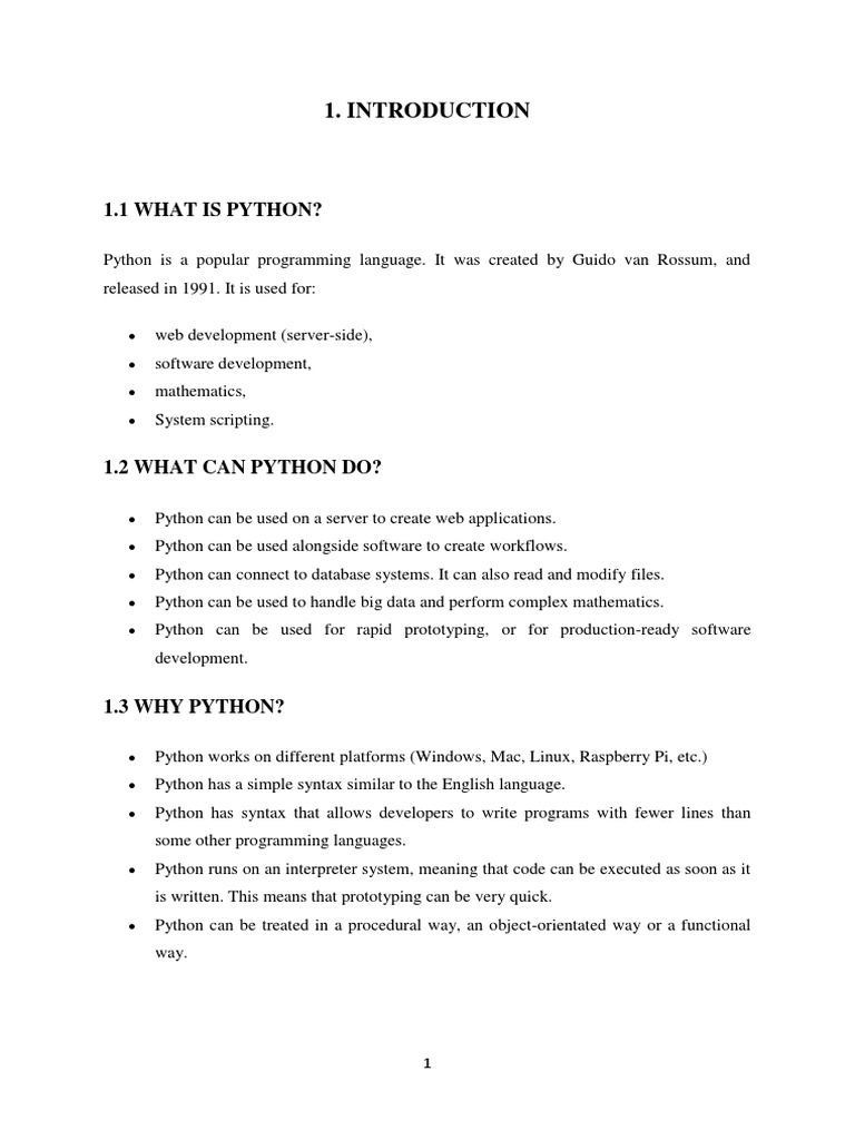 Report On Python | PDF | Python (Programming Language) | Computing