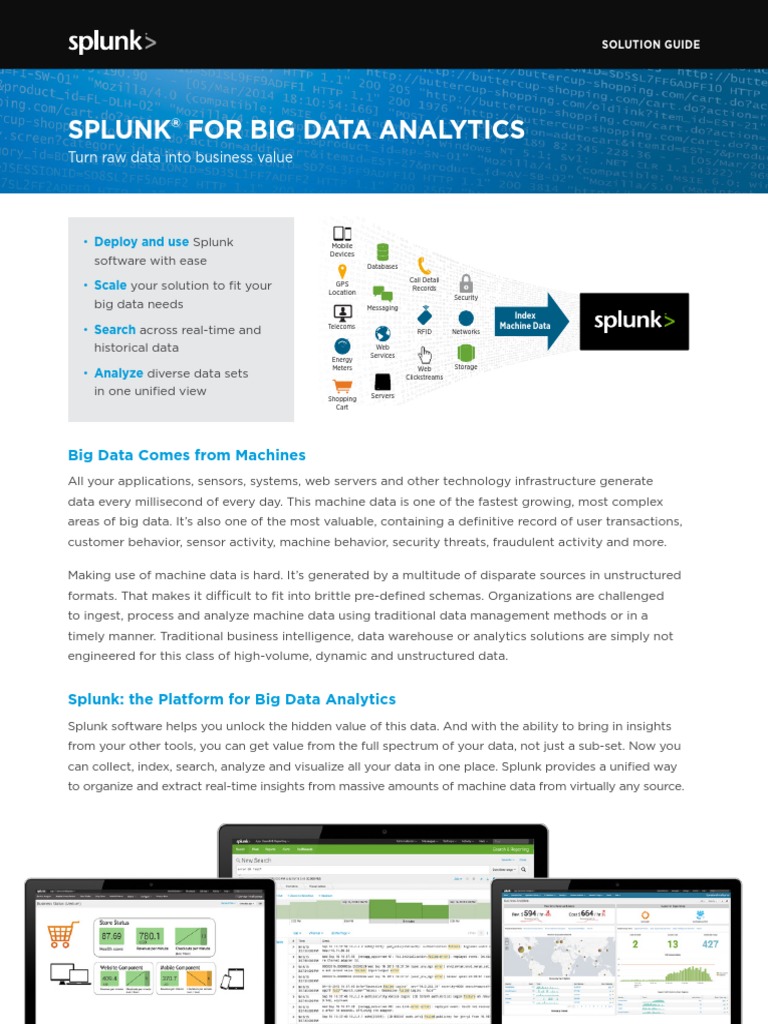 Splunk for Big Data Analytics Solutions | PDF | Big Data | Mobile App