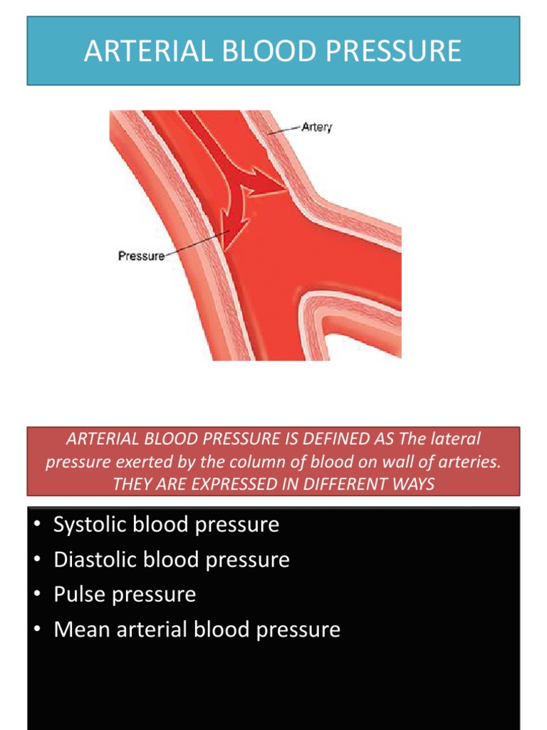 Arterial Blood Pressure PDF Vasodilation Blood Pressure
