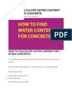 How To Calculate Water Content For 1 M