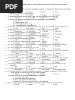 I. Read The Questions Carefully. Write The Letter of The Correct Answer On The Space Provided For Before Each Number