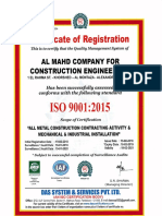 ISO 9001 Certification for AL MAHD COMPANY