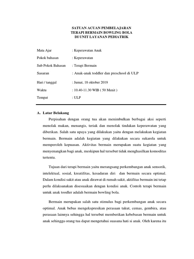 Sap Terapi Bermain Anak Mewarnai | PDF