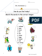 How Do You Feel Today? Match The Words To The Correct Images