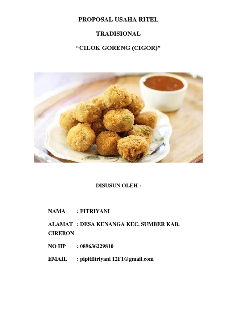 Proposal Usaha Ritel Cilok Goreng Cigor