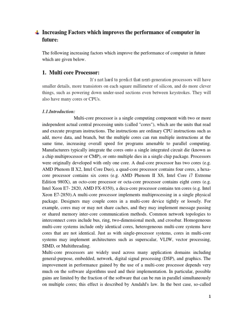 Enhancing Computer Performance with Multi-Core Processors | PDF | Multi ...