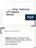 Segmenting, Positioning and Targeting Markets