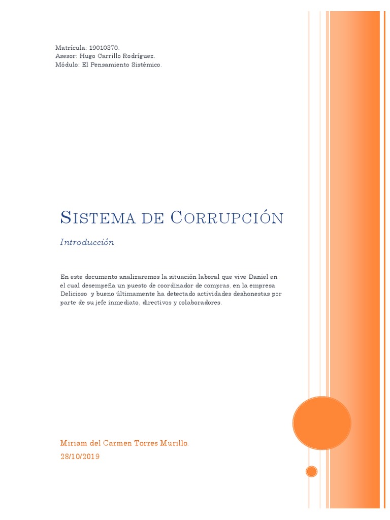 Sistema de corrupción en la empresa Delicioso y bueno | PDF | Business