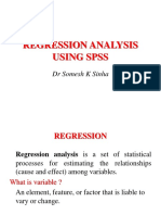 Regression Analysis Using SPSS: DR Somesh K Sinha