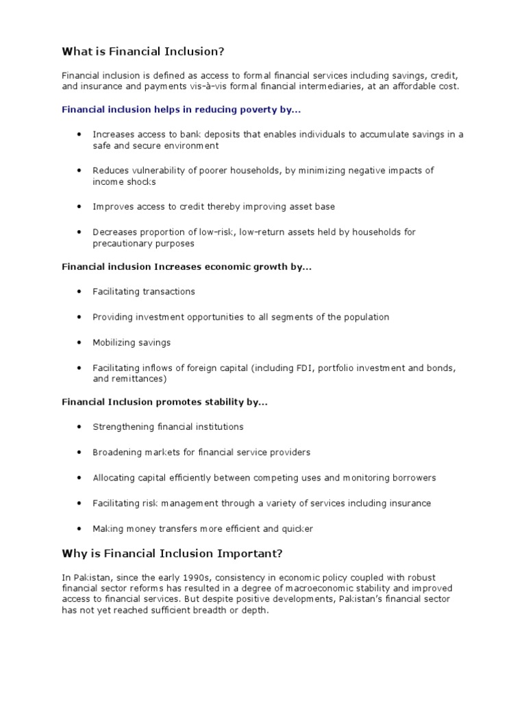 About Financial Inclusion | PDF | Financial Inclusion | International ...