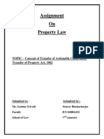 Assignment On Property Law: TOPIC - Concept of Transfer of Actionable Claim Under Transfer of Property Act, 1882