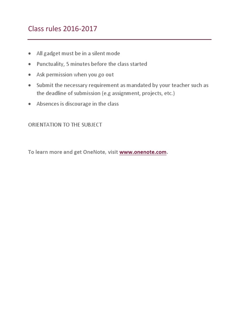 Class Rules and Guidelines 2016-2017 | PDF