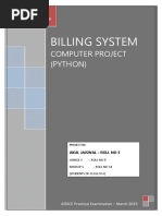 Billing System: Computer Project (Python)