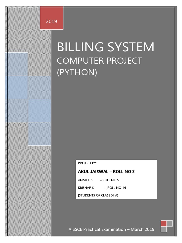 Billing System: Computer Project (Python) | PDF | Web Application | Sql
