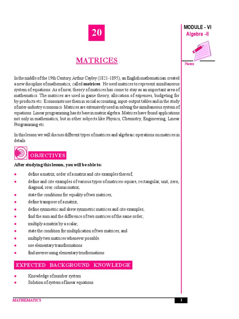 SR Secondary Maths Text Book | PDF | Matrix (Mathematics) | Linear Algebra