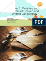 Chapter 3: Varieties and Registers of Spoken and Written Language